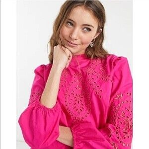 NWT J. Crew Eyelet Long Sleeve Top